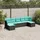 vidaXL Gartenlounge-Set 7-tlg. schwarz/blau