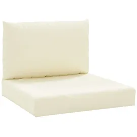vidaXL Palettenkissen 2-tlg. 120 x 80 x 10 cm cremeweiß