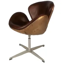 JV moebel Vintage Ledersessel 64 x 89 x 69 cm Braun drehbar