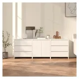 vidaXL 3-tlg. Sideboard Weiß Holzwerkstoff