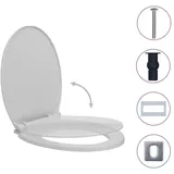 vidaXL Toilettensitz mit Absenkautomatik Quick-Release Hellgrau Oval