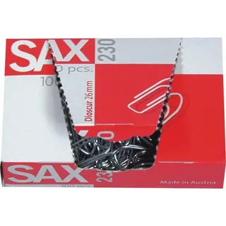 Sax Büroklammern 230, 26 mm 100er verzinkt, Metalldraht