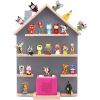 SHUNSRSW Kinder Regal kompatibel mit Toniebox und Tonies für über 40 Figuren - Wandregal für die Musikbox - zum Spielen und Sammeln - für Kinder Baby Zimmer (Grau)