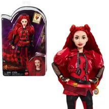 Mattel Disney Descendants: The Rise of Red Modepuppe und Accessoires – Red, Tochter der Herzkönigin mit vom Film inspirierter Kleidung und Taschenuhr, HWT93