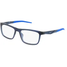 Nike 7057 Unisex-Brille inkl. Gläser Vollrand Quadratisch Acetat-Gestell 54/17/145, blau