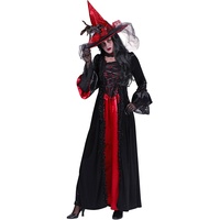 Hexen-Kleid in schwarz/rot | Hexen-Kostüm für Damen (XL)