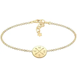 Elli Armband Kompass Wanderlust Reise Talisman Trend 925 Silber goldfarben Damen 