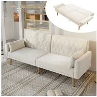 Odikalo 2-Sitzer Schlafsofa Relaxsofa Freizeitsofa Verstellbare Samtstoff Mehrfarbig beige