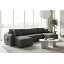 OTTO home Wohnlandschaft Cord U-Form 311 cm Grau