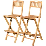 ASS Altenburger Barhocker klappbar 2 Stück  Teak Holz Braun