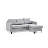 Atlantic Home Collection Polsterecke »Tea L-Form«, Ecksofa, frei im Raum stellbar und Recamiere beidseitig montierbar, Grau