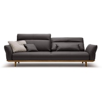 hülsta sofa 4-Sitzer hs.460, Sockel in Nussbaum, Füße Nussbaum, Breite 248 cm braun|grau