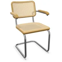 Thonet Stuhl Freischwinger Eiche / Gestell chrom