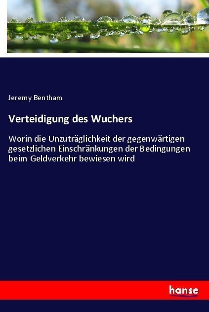 Verteidigung Des Wuchers - Jeremy Bentham  Kartoniert (TB)