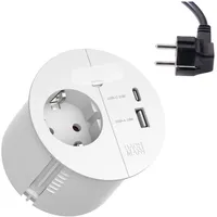 Bachmann LOOP IN CHARGE 1xCEE7/3 ws 1x USB A/C 22W 1xKBD 2,0m CEE7/7