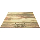 Sansibar Teppich SANSIBAR "Rantum Beach SA-029", braun, B:300cm H:5mm L:400cm, Polypropylen, Teppiche, Teppich, Flachgewebe, modernes Design, Motiv Holzdielen, In- & Outdoor geeignet