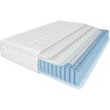 Abrihome Federkernmatratze 90x200cm, 7-Zonen Kaltschaum Matratze, Taschenfederker, Höhe ca. 25 cm H3