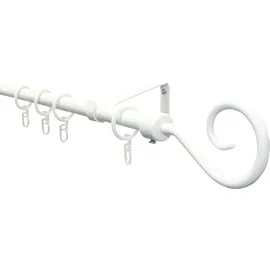 GARDINIA Gardinenstangen-Set Hook 1-Lauf Ø 13-16 mm weiß 130 - 240 cm