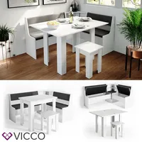 Vicco Eckbankgruppe Esszimmergruppe Sitzgruppe Roman Beton Eckbank Tisch Hocker