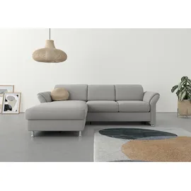 sit&more Ecksofa SIT & MORE "Apulia L-Form", silber, B:250cm H:78cm T:185cm, Webstoff (100% Polyester);Struktur weich (90% Polyester, 10% Polyamid);Luxus-Microfaser Euphoria (100% Polyester);Samtoptik (100% Polyester), Sofas, Ecksofa, wahlweise Bettfunktion,