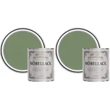 Rust-Oleum Shabby Chic grün Vintage Kreidefarbe für Möbel, wasserbasiert, geruchsarm - Buchsbaum 750ML (Packung mit 2)