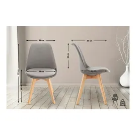 CLP Esszimmerstuhl Linares Kunststoff I Stoff I Samt I Cord I Lehnstuhl Mit Holzgestell