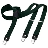 DonDon Hosenträger DonDon® Herren Hosenträger schmal 2,5 cm 3 Clips in Y-Form elastisch (1-St) Y-Form, verstellbar mit Clipverschluß, elastisch, schmal 2.5 cm grün