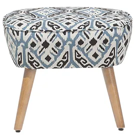 Beliani Sessel TUMBA Polyester 74 x 0 x 0 cm Bunt/Schwarz/Blau mit Fußstütze