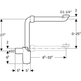 Geberit Raumsparsiphon G1 1/4 d32 Weiß