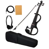 Classic Cantabile EV-90BK E-Violine (E-Geige mit Tonabnehmer, Fichte/Ahorn/Ebenholz) schwarz