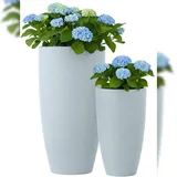 CLP Pflanzkübel rund 2er Set Ø 40 x 40 cm Grau