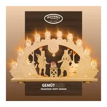 weigla günter gläser leuchtenherstellung weigla LED Schwibbogen/Lichterbogen"Bergmann" 15 flammig mit Amethyst Erzgebirge garantiert