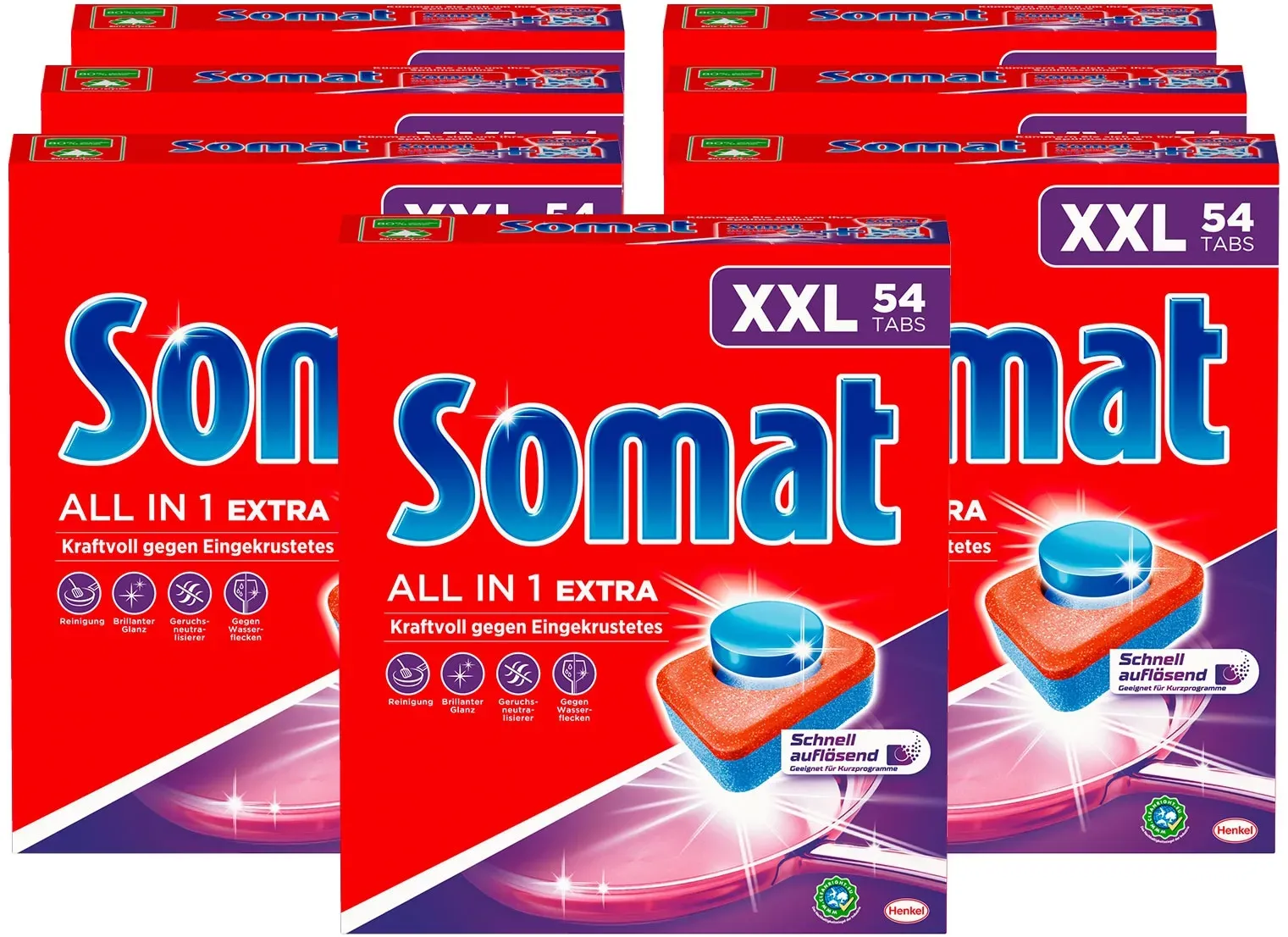 Somat Geschirrreiniger Tabs All in 1 54 Stück, 7er Pack