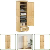 The Living Store - Kleiderschrank Corona 55x38x170 cm Massivholz Kiefer - Holzschranks - Kleiderschrank - Schlafzimmermöbel - Massivholzmöbel