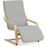 Homestyle4u Relaxsessel Cord 66,5 x 94 x 62,5 cm Grau mit verstellbarer Fußstütze