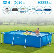 Intex Pool mit rechteckigem Rahmen 260 x 160 x 65 cm mit Zubehör – 2827197 Blau No Size