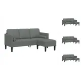 vidaXL Sofa 3-Sitzer L-Form Dunkelgrau 160 cm Stoff