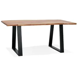Esszimmertisch im Industriestil aus Massivholz & Metall, Rechteckig, 160x90x77 cm | Kadima Design