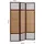 Homestyle4u 3-tlg. Paravent in Braun 132x175 cm 62