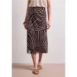 Street One Midi-Rock aus Mesh mit Print - Rot