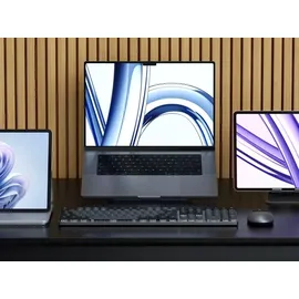 Satechi SM3 Slim Backlit Mechanical Tastatur – Kompatibel mit Mac und Windows – Verbindung mit vier Geräten und nahtlosem Umschalten – 14 ve... - Grau