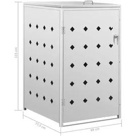 deluke Mülltonnenbox SOGI 69 x 115 x 77,5 cm silber