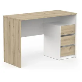 CaliCosy Schreibtisch 3 Schubladen Holz 50/77/117 cm