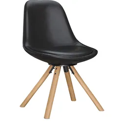 2er-Set Designerstuhl | Leder | Schwarz | Gepolstert | Hotelstuhl, Restaurantstuhl