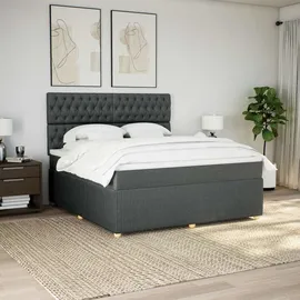 vidaXL Boxspringbett 180 x 200 cm Dunkelgrau
