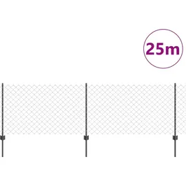 vidaXL Zaunpfosten Set 25 x 0,8 m Grau/Verzinkter Stahl