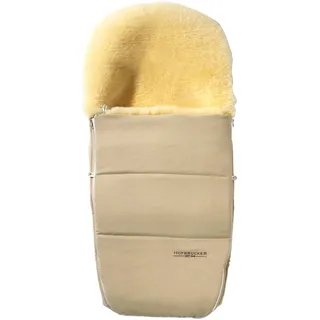 Hofbrucker Kinderwagen Fußsack Polaris – Warm & kuschelig, ideal für Babys & Kleinkinder, hochwertiges Lammfell, passend für Ergo Kinderwägen, atmungsaktiv und Wind & Wasser abweisend (beige) - Einheitsgröße