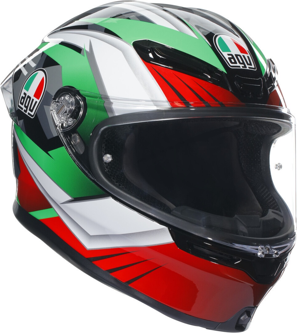 AGV K-6 S Excite Helm, weiss-rot-grün, Größe XL