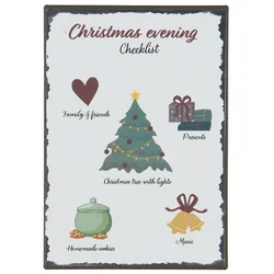 IB Laursen Metallschild Christmas evening Checklist, 14 x 20 cm
