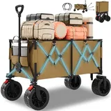 Homall 260L Bollerwagen Faltbar 150KG Belastbar, XXXL Faltbarer Bollerwagen für Outdoor Garten Strand Einkaufen, Handwagen mit 10 cm Extra Breite Rollen